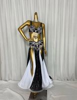 Costume de danse du ventre professionnel pour femmes, vente chaude, pour spectacle sur scène, tenue en 3 pièces, costume de danseuse de carnaval à paillettes