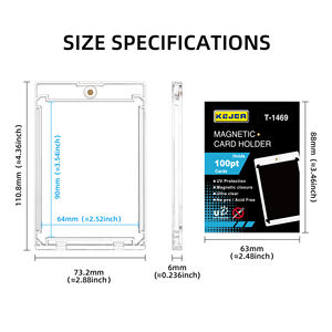 Kejea ที่ใส่บัตรแม่เหล็กหนึ่งสัมผัสบางพิเศษ100PT ที่กำหนดเองได้ชัดเจนสำหรับการซื้อขายการ์ดเกมแม่เหล็กเคสป้องกัน - Product Image 3
