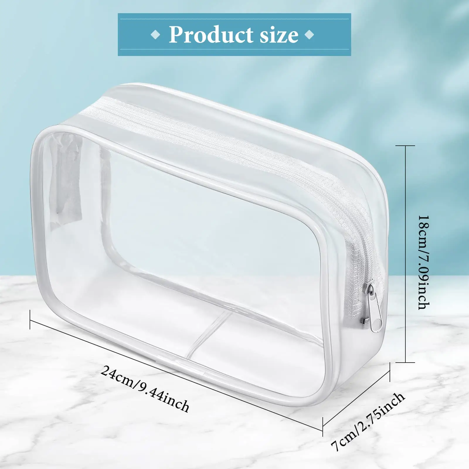 Customized Logo donna trasparente impermeabile sacchetti per il trucco professionale da viaggio da toilette trasparente PVC sacchetti cosmetici con cerniera