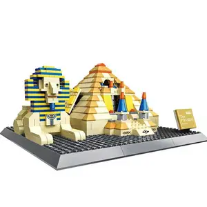 Wange 4210 kiến trúc Ai Cập Pharaoh kim tự tháp khối xây dựng Bộ gạch cổ điển trẻ em gạch đồ chơi địa điểm quan tâm Lịch Sử