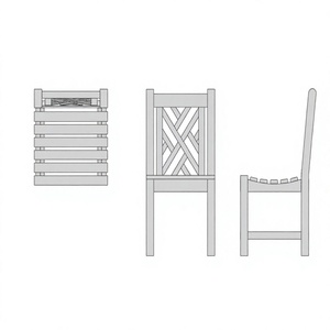 Chaise de jardin moderne en bois massif durable avec dossier, idéale pour la salle à manger et les parcs - Product Image 2