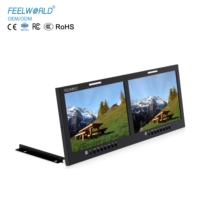 Monitor de Video FEELWORLD D101 PLUS para Montaje en Rack, Doble Pantalla de 10.1 Pulgadas, 4RU, 4K HDMI SDI, 1920x1200 IPS, Logotipo Personalizado OEM, Venta al Por Mayor de Fábrica