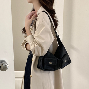 Sac bandoulière polyvalent en cuir PU pour femme, style rétro, nouvelle collection été-automne 2025, avec deux sangles - Product Image 1