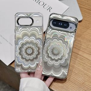 Funda de TPU suave con diseño floral brillante para Google <span class=keywords><strong>Pixel</strong></span> 10 Pro XL 5G 9A 8 8A 7 7A 6 <span class=keywords><strong>6A</strong></span>, cubierta trasera chapada para teléfono móvil - Product Image 1