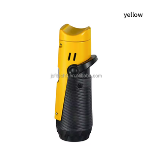 Briquet torche JOFI de haute qualité avec logo personnalisé, 3 jets de butane, quatre flammes, rechargeable, cadeaux d'affaires avec poinçon à cigares - Product Image 4