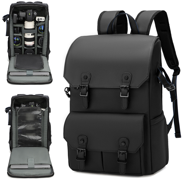 Large Capacity Photography Camera Backpack Waterproof Anti-Theft Protective DSLR and Drone Carry Bag Zipper Closure