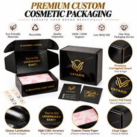 Boîte en carton ondulé élégante LUCKLAIKE avec feuille d'or noire pour cosmétiques, emballage personnalisé pour produits de beauté, impression de boîtes en carton