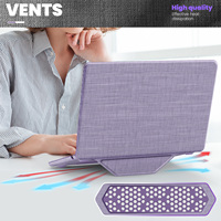 Usine en gros violet tissu ordinateur portable étui de protection pour nouveau Mac Book Air 13.6 2022/2024 M2 A2681/M3 A3113