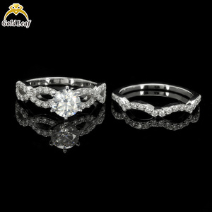 Goldleaf Jewelry <b>Customized</b> <b>Ring</b> S925 silver Moissanite Round 1ct 2ct 3ct D VVS With GRA Report Moissanite <b>Ring</b> - Product Image 2