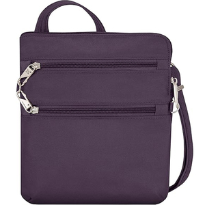 Sac bandoulière classique antivol fin à double fermeture éclair pour femme, convertible en sac banane et sac de taille, petit sac bandoulière antivol - Product Image 1