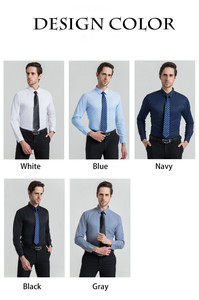 Camisas blancas de <span class=keywords><strong>manga</strong></span> <span class=keywords><strong>larga</strong></span> de color sólido para hombres de gama alta, ropa de <span class=keywords><strong>trabajo</strong></span> profesional, camisa holgada, ropa nueva para hombres, venta al por mayor - Product Image 6