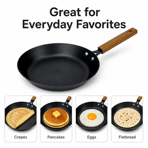 Poêle à frire antiadhésive non revêtue, poêle plate antiadhésive martelée pour usage domestique, compatible avec les cuisinières à induction et les cuisinières à gaz, poêle à wok - Product Image 2