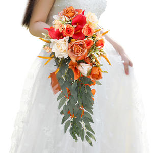 Bouquet de mariée de luxe fleurs de Style romantique exotique boîte d'emballage de qualité en mousse PE et tissu PU de haute qualité pour les mariages en intérieur - Product Image 6