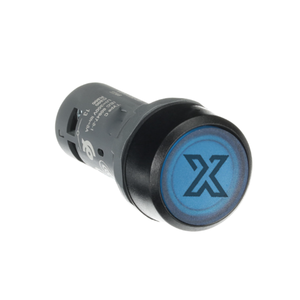 CP1-12L-10 ปุ่มกดแบบหัวแบนพร้อมไฟสีน้ำเงิน - Product Image 1