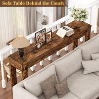 Console en bois style ferme, 47 pouces, étroite et longue, pour entrée, salon, rangement, montage facile, mobilier de maison