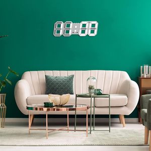 Home Decor Table <b>Clock</b> 3d Dimensional Led Light 3d <b>Wall</b> Led Alarm <b>Digital</b> <b>Clock</b> 3d <b>Wall</b> Alarm <b>Digital</b> <b>Clock</b> White Number Time - Product Image 3
