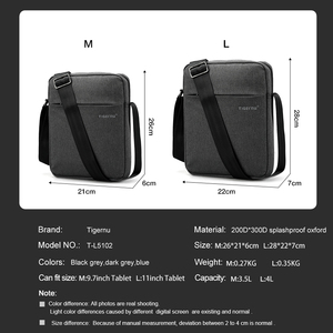 Bolso Bandolera Cruzado <span class=keywords><strong>de</strong></span> <span class=keywords><strong>Hombre</strong></span> para Viajes Diarios, Estilo Urbano, <span class=keywords><strong>de</strong></span> <span class=keywords><strong>Tela</strong></span> Oxford <span class=keywords><strong>de</strong></span> 9.6 Pulgadas, Impermeable y Resistente al Aceite - Product Image 2
