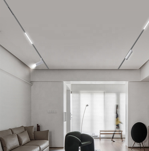 Rail lumineux <span class=keywords><strong>LED</strong></span> magnétique blanc noir 48V Ra95 aluminium 90lm/W ultra-fin système de montage encastré miniature à aspiration - Product Image 5