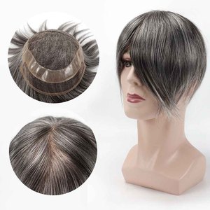 Tóc Giả Nam Độ Dày Trung Bình Nhẹ Có Ren Thoáng Khí Làm Từ Tóc Ấn Độ Chất Lượng Cao Tùy Chỉnh Tóc Giả Tóc Người 60% 80% Gary - Product Image 1