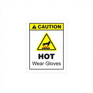 Etiqueta de Advertencia de Peligro Térmico Industrial, Adhesiva, Resistente al Calor, Impermeable, para Guantes de Seguridad, Etiquetado de EPP - Product Image 1