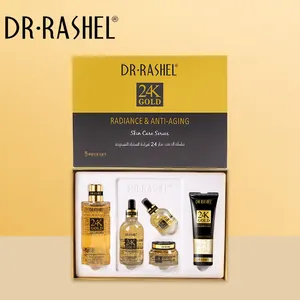 Dr rashel conjunto ouro 24k, kit anti-idade com 5 peças de cuidados com a pele