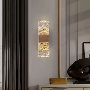 포스트 모던 아이스 크리스탈 불규칙한 전등갓 황금 E27 현대 Led 벽 램프 간단한 고급스러운 디자인 벽 램프