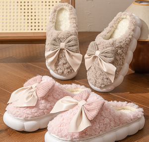 Da donna soffice soffice ciabatta invernale con fiocco donna ragazze Anti-scivoloso <span class=keywords><strong>casa</strong></span> per <span class=keywords><strong>ciabatte</strong></span> carino all'ingrosso per la stagione autunnale primaverile - Product Image 3