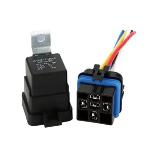 12V DC Waterproof Relay with Harness5-PIN 40 SPST Automotive Relay Heavy Duty 12 AWG Tinned Copper Wires