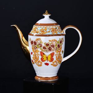 Service à café et à thé personnalisable en porcelaine fine nordique, motif papillon doré de luxe européen, décoration d'intérieur en promotion - Product Image 3