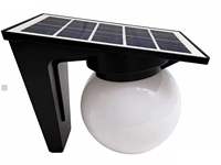 Lampe solaire LED murale 3W, batterie 2000 mAh, autonomie 12 heures, détecteur de mouvement, étanche, économie d'énergie, lampe globe, crépuscule-aube, jardin