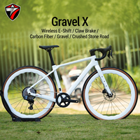 Vélo de course tout-terrain GRAVAL X en fibre de carbone, groupe de transmission électrique sans fil à 13 vitesses, roue en carbone 700C