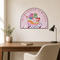 Cadre photo mural en alliage d'aluminium semi-circulaire de luxe pour la décoration murale de Noël à la maison