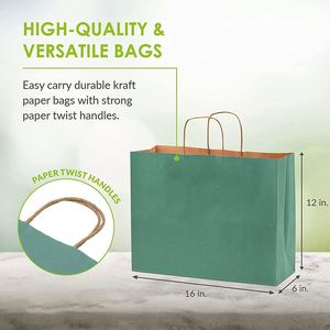 <b>Gift</b> <b>Bags</b> <b>Large</b> Kraft Paper Shopping <b>Bags</b> with Handles Craft Totes for Boutiques Birthday Parties Jewelry Festival Paper <b>Bag</b> - Product Image 3
