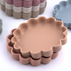 2024 nóng bán bé <span class=keywords><strong>Silicone</strong></span> Hoa bữa ăn tối tấm BPA miễn phí cốc hút Toddler <span class=keywords><strong>Silicone</strong></span> ăn tấm - Product Image 4