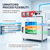 Oven Pengering Vakum Laboratorium, Oven Vakum dengan Pemanas Rak Independen, RT+10~250, Tingkat Vakum 133Pa, Pengeringan Laboratorium & Industri, 1200W