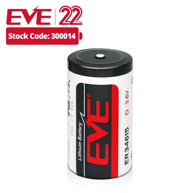 EVE Lithium Batteries ER34615 Li-SOCl2 NB-IOT High Capacity gas meter 3.6V 19Ah D size primary batteries