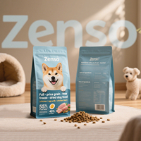 Sacs d'emballage personnalisés pour aliments pour animaux de compagnie (chats et chiens) de 1 kg, 2 kg, 5 kg, 10 kg, anti-odeur, recyclables, à fond plat, avec fermeture éclair refermable