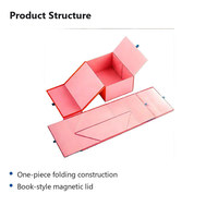 Boîte cadeau magnétique pliable rose en carton, emballage en une seule pièce, couleurs personnalisées