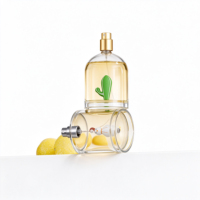 Atomiseur en verre transparent avec breloque bonhomme de neige de Noël à l'intérieur, 100 ml, pour coffret cadeau de Noël, vente au détail et en gros