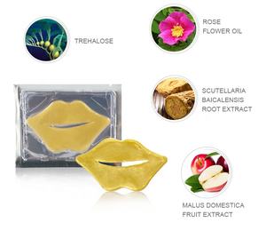 Private label personalizzato lip rimpolpante maschera 24k oro di cristallo del collageno lip mascherina di sonno patch produttore - Product Image 4