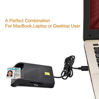 Lecteur de carte à puce USB avec voyant LED pour la taxe bancaire DNIE ATM CAC IC lecteur de carte d'identité pour Windows 7 8 10 Linux