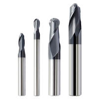 Fraise CNC R0.5mm-R7mm en carbure de tungstène solide HRC65 à 2 cannelures