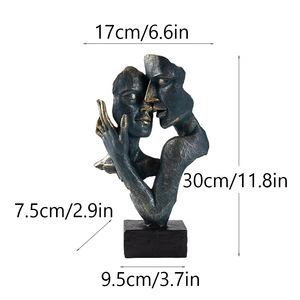 Masque de thème d'art bouddhiste écologique <span class=keywords><strong>Le</strong></span> <span class=keywords><strong>silence</strong></span> de bureau créatif est doré rétro personnage résine artisanat fée musique pyramide Couple - Product Image 6