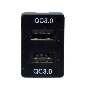 DC 12 V 24 V 2 יציאת USB רכב כפול גודל תקע שקע מתאם כפול QC 3.0 מהיר מטען עבור אוטומטי רכב