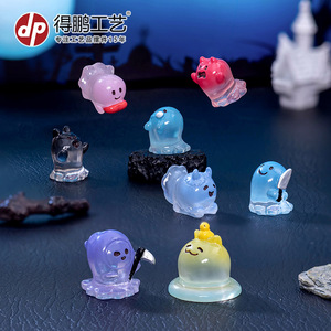 Figurines de fantômes d'Halloween, décorations miniatures en résine pour bureau et voiture, utilisation en intérieur, accessoires artisanaux non toxiques - Product Image 2