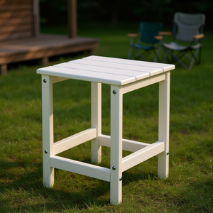 White Hdpe <b>Square</b> <b>Side</b> <b>Table</b> 36X36X47Cm Outdoor Weather Resistant Contemporary Design - Product Image 2