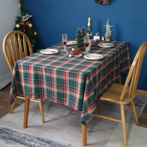 Thân Thiện Với Môi Tùy Chỉnh Giáng Sinh Mô Hình Sọc ca rô In Bông Polyester Dệt Vuông Bảng Bìa Cho Nhà Và Các Sự Kiện Bên - Product Image 3