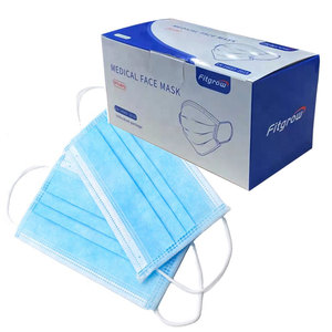 ASTM f2100, En 14683 thường <span class=keywords><strong>3</strong></span>-<span class=keywords><strong>ply</strong></span> xây dựng không dệt dùng một lần mặt nạ 3ply 50 cái/gói 60Packs/carton - Product Image 1