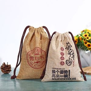 Canvas Cotton Drawstring Pouch <b>Bags</b> with Cartoon Pattern Thick Low Recycle <b>Fabric</b> Drawstring Dust <b>Bag</b> - Product Image 4
