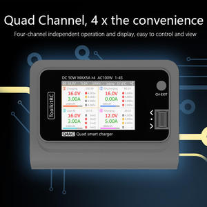 Chargeur équilibré quatre canaux ToolkitRC Q4AC AC/DC 1-4S avec écran IPS et encodeur de défilement pour batteries de drones - Product Image 4